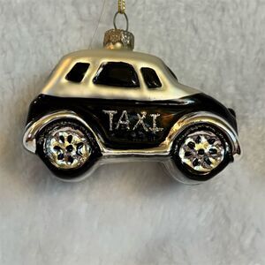 Thomas Pacconi Blown Glass Vintage Taxi Cab Christmas Ornament
